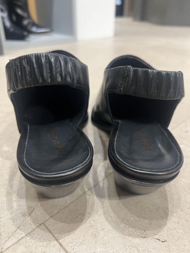 SHOE LEATHER BLACK SLING BACK - Image 2