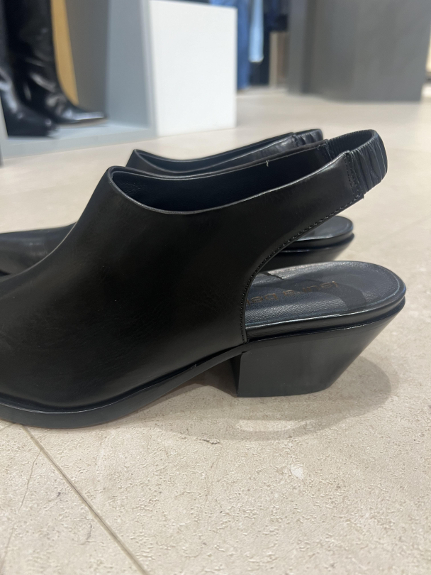 SHOE LEATHER BLACK SLING BACK - Image 3