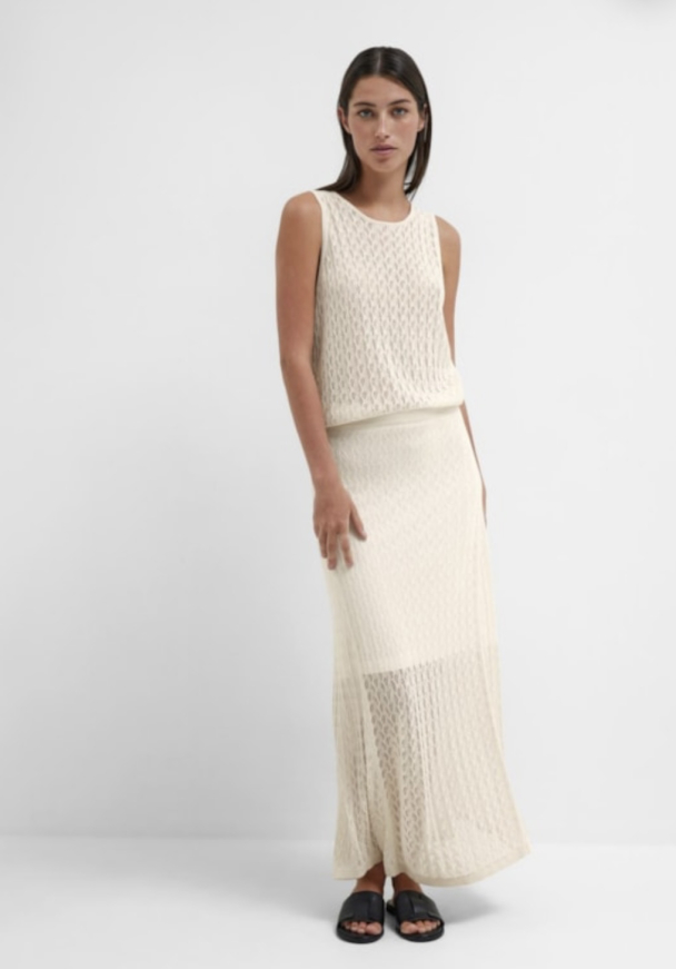 Agny Long Knit Skirt - Birch  - Image 4