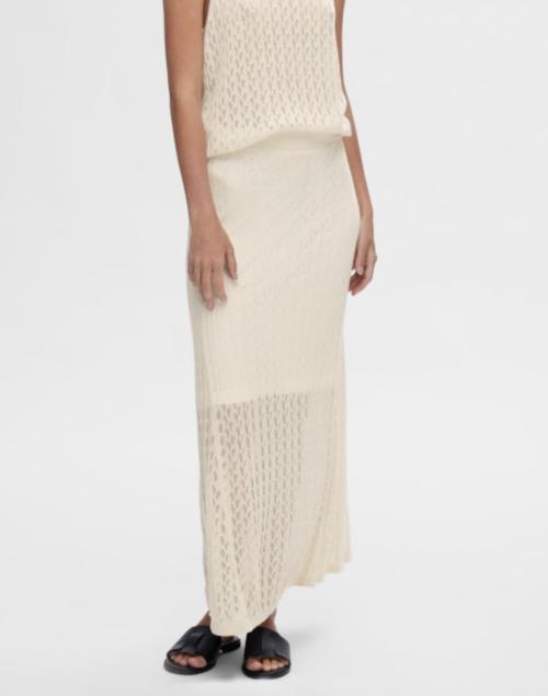 Agny Long Knit Skirt - Birch 