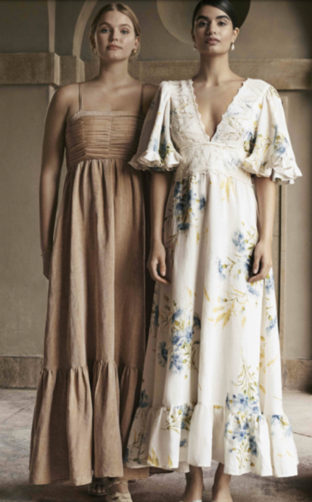 Linen Strap Dress - Beige Melange - Image 3