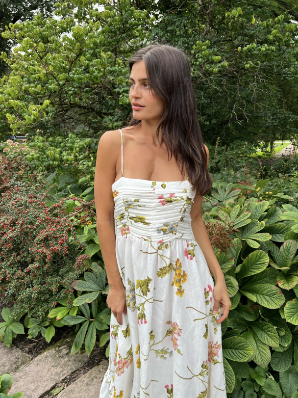 Linen Strap Dress - Botanical - Image 2