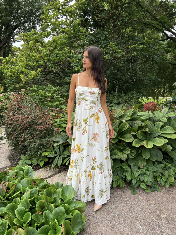 Linen Strap Dress - Botanical - Image 3