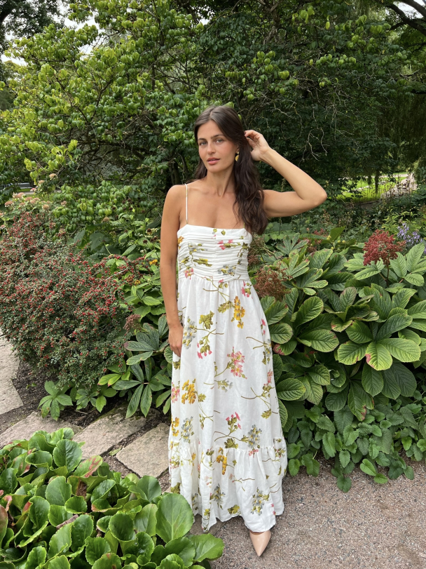 Linen Strap Dress - Botanical - Image 4