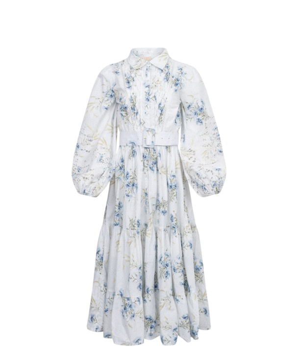 Poplin Midi Dress - Blue Field - Image 6
