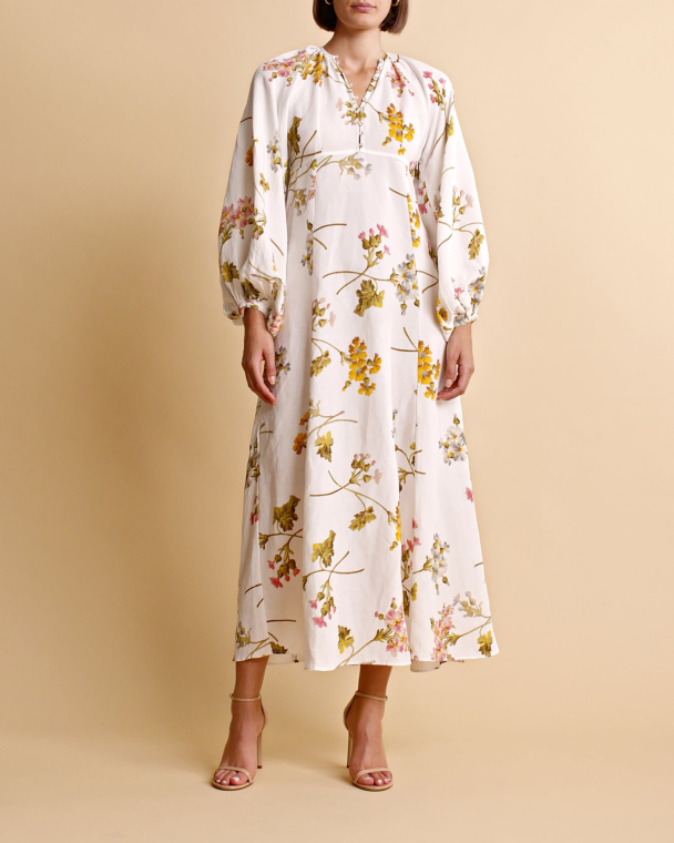 Linen Relaxed Maxi Dress - Botanical - Image 2
