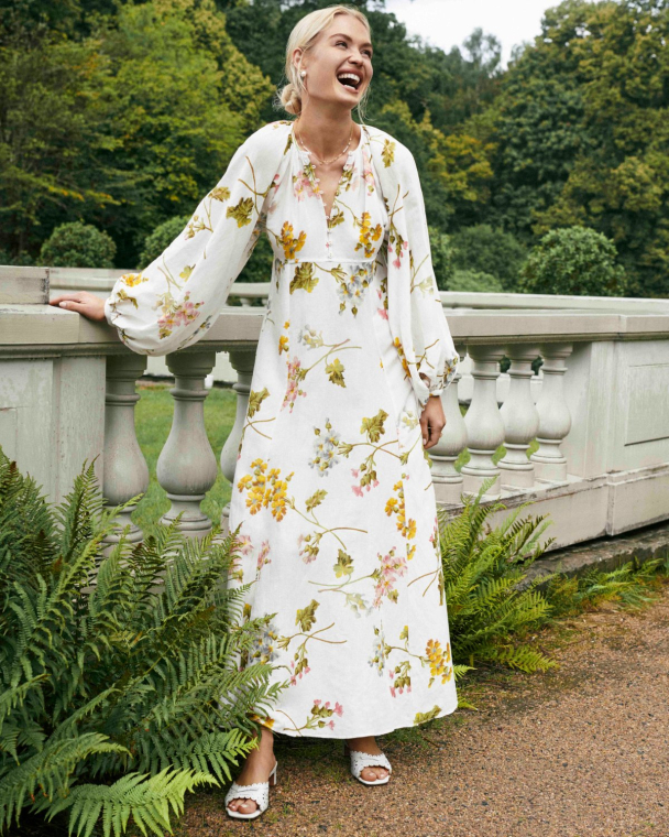 Linen Relaxed Maxi Dress - Botanical - Image 3