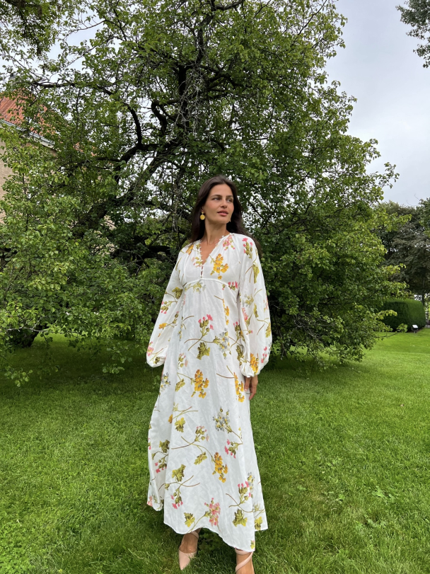 Linen Relaxed Maxi Dress - Botanical - Image 1