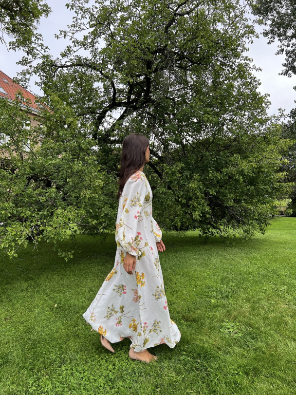 Linen Relaxed Maxi Dress - Botanical - Image 5