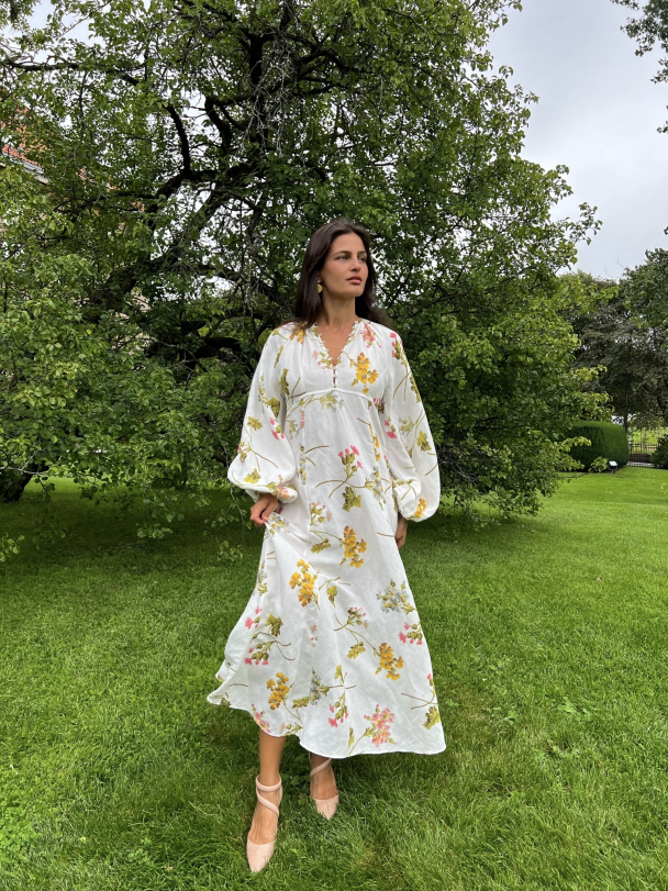 Linen Relaxed Maxi Dress - Botanical - Image 7