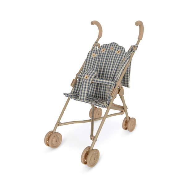 Doll Stroller - Captains Blue Check - Image 1