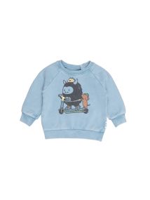 HUXBABY | Scooter Monster Sweatshirt - Washed Blue