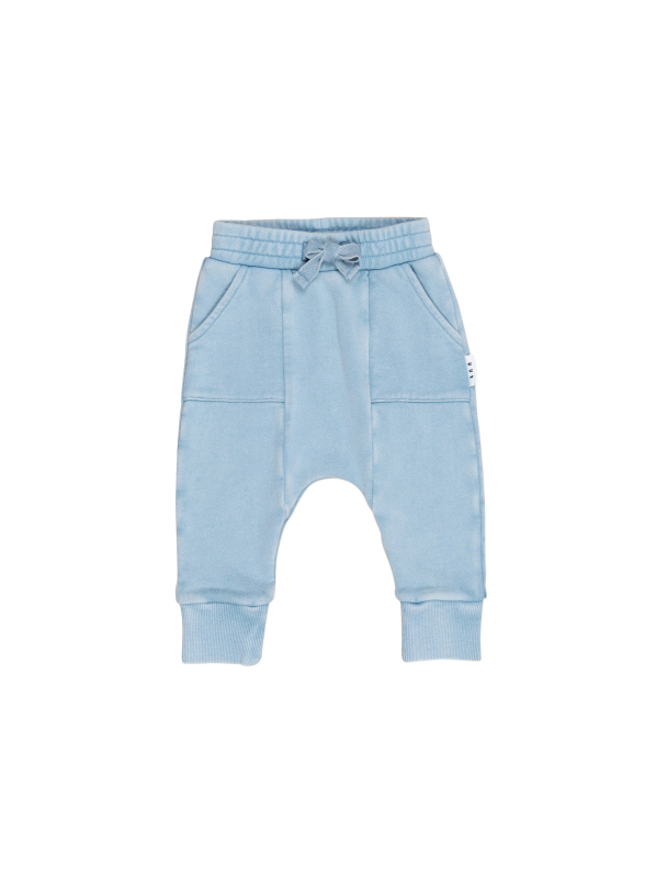 Pocket Drop Crotch Pant - Washed Blue - Image 1