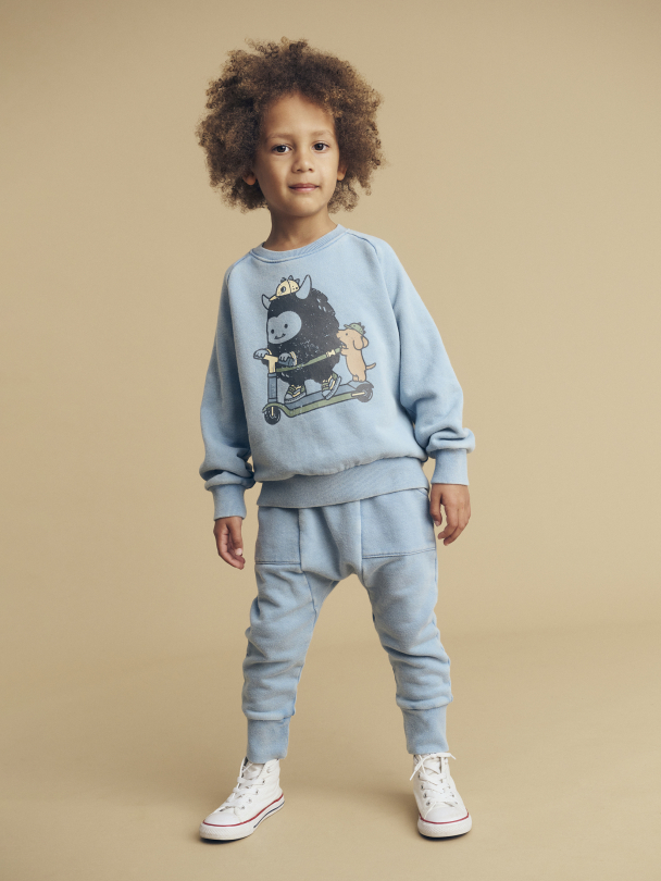 Scooter Monster Sweatshirt - Washed Blue - Image 3