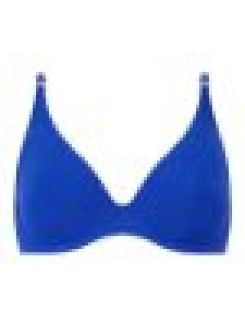 'Celestial' plunge bikini top, deep blue