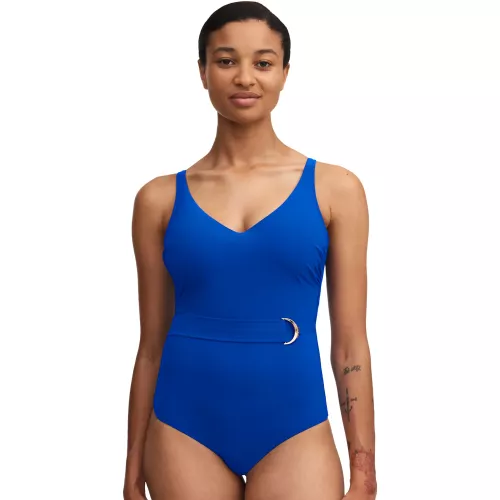 'Celestial' plunge underwired swimsuit, deep blue