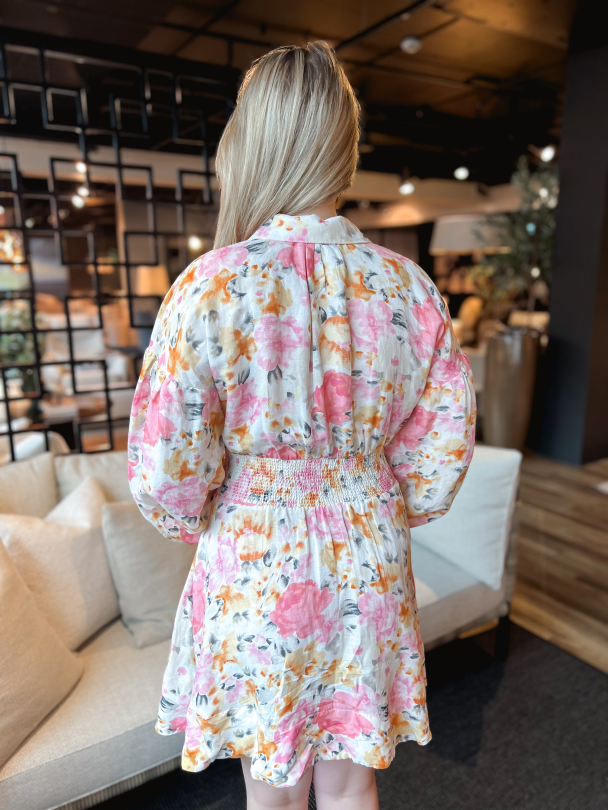 Linen Mini Dress - Vintage Corals - Image 3