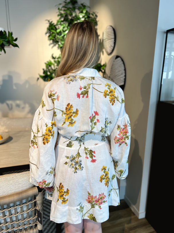 Linen Mini Dress - Botanical  - Image 2
