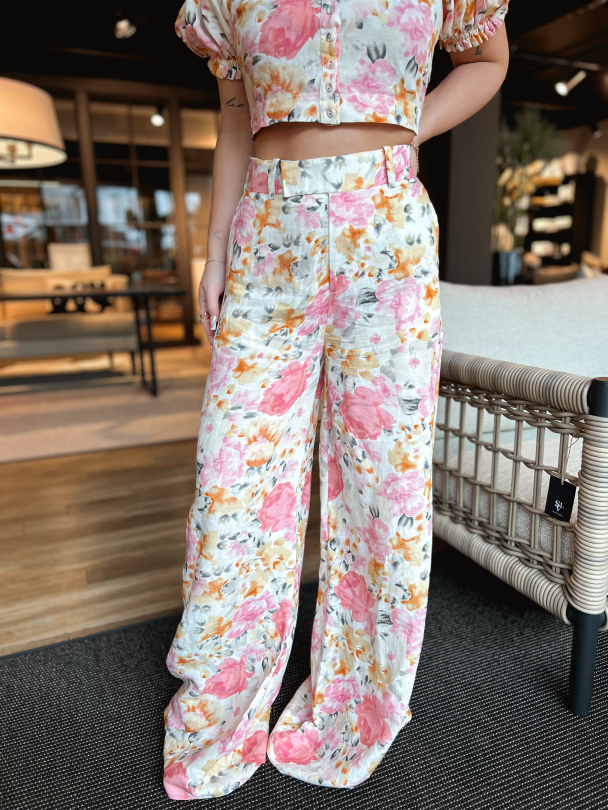 Linen Trousers - Vintage Corals - Image 1