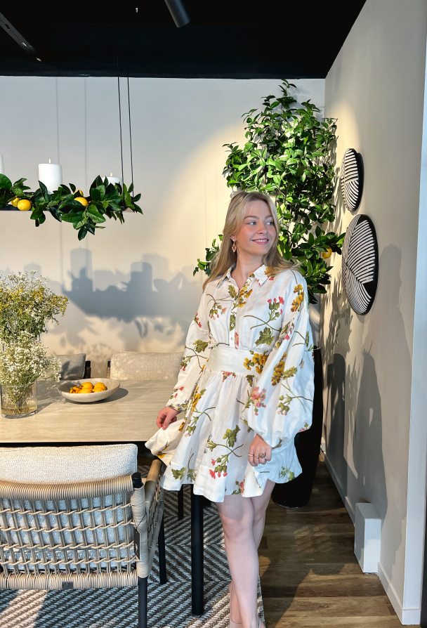Linen Mini Dress - Botanical  - Image 3