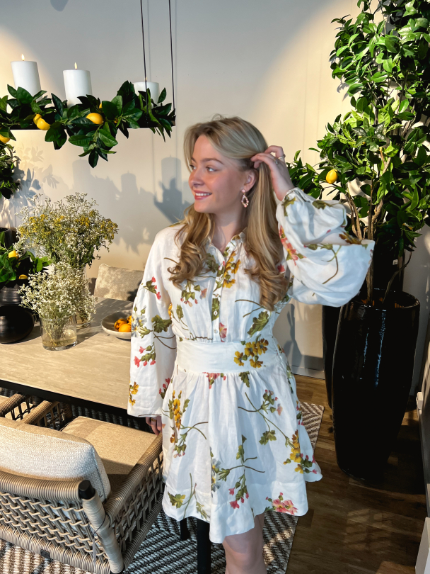 Linen Mini Dress - Botanical  - Image 4