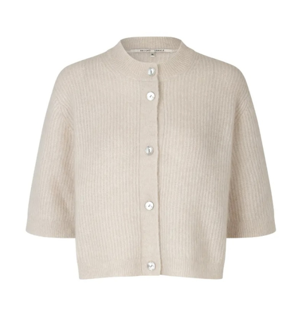 Andrea Knit Rib Cardigan - Pumice Spice  - Image 2