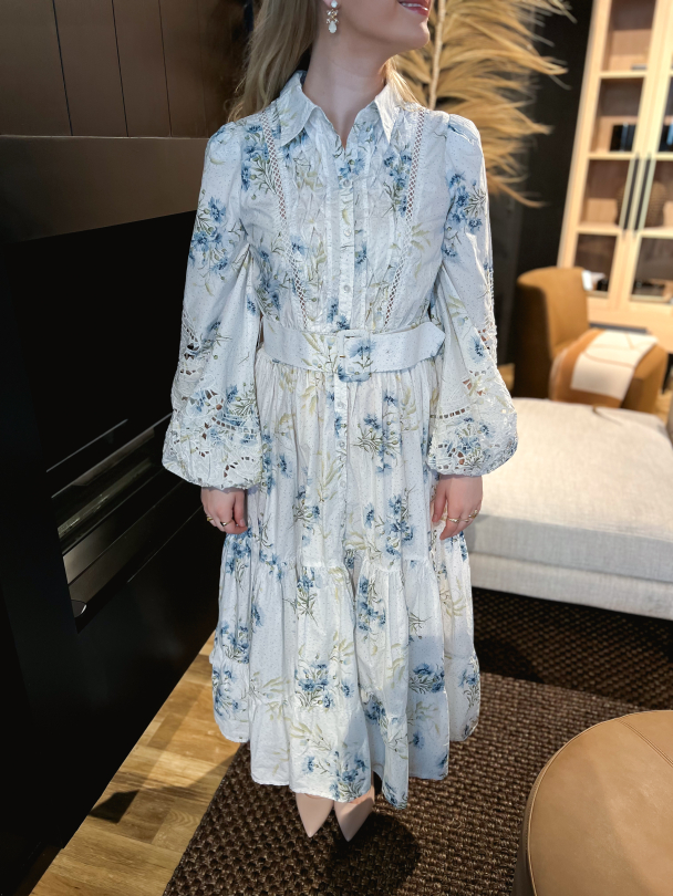 Poplin Midi Dress - Blue Field - Image 1