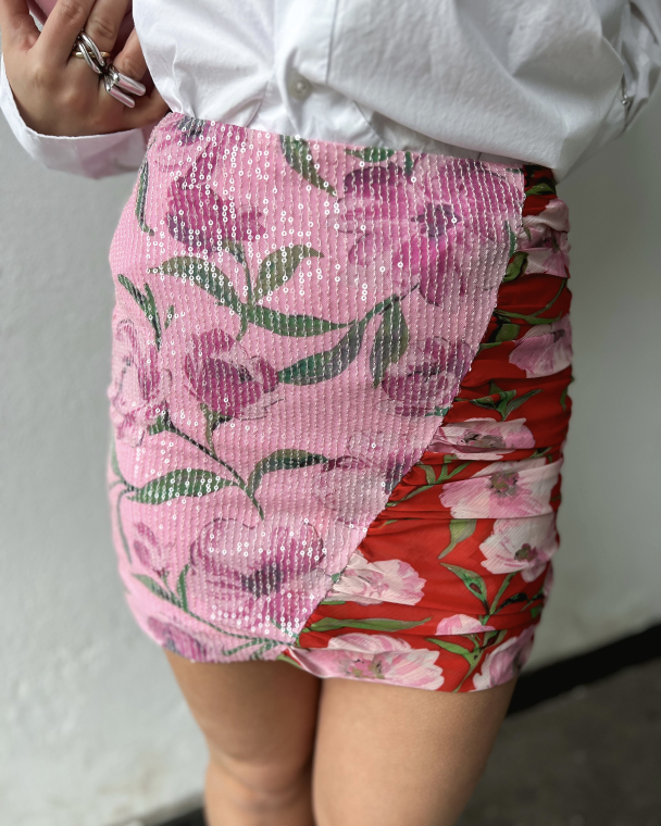 Printed Mini Skirt - Wildeve + Prism Pink - Image 1