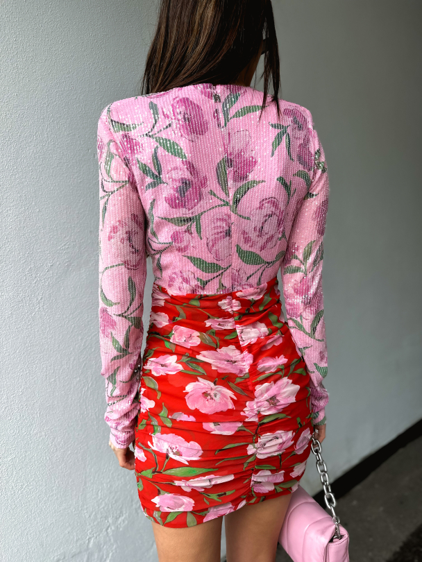 Printed Mini Dress - Wildeve + Prism Pink - Image 7