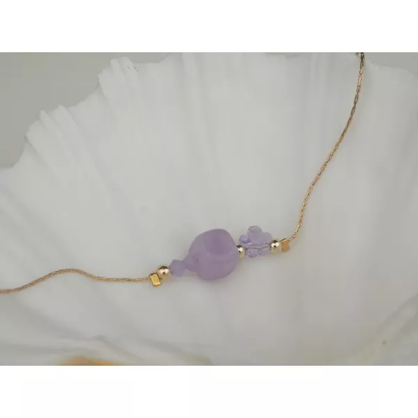 Purple Crystal Flower Twist Bracelet