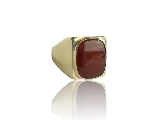 Klosterfoss Vintage - Gullring m. r&oslash;d stein