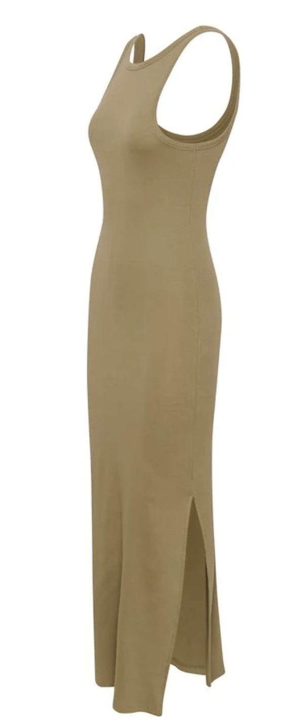 Drew Reversible Long Dress -Stone Gray - Image 3