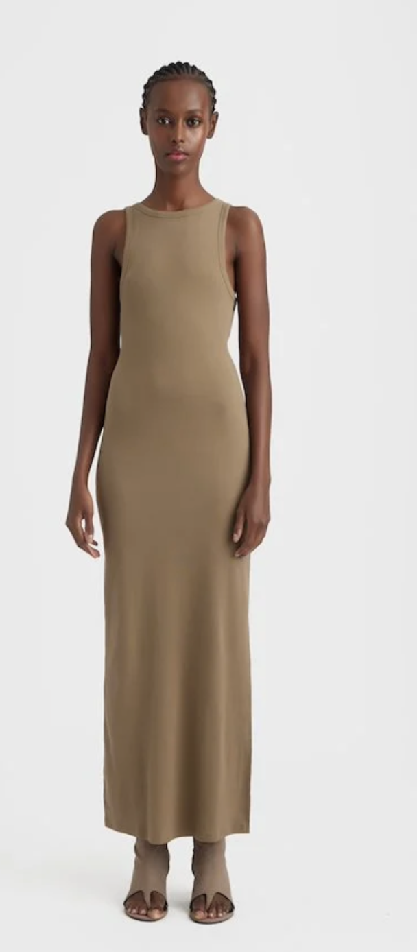 Drew Reversible Long Dress -Stone Gray - Image 1