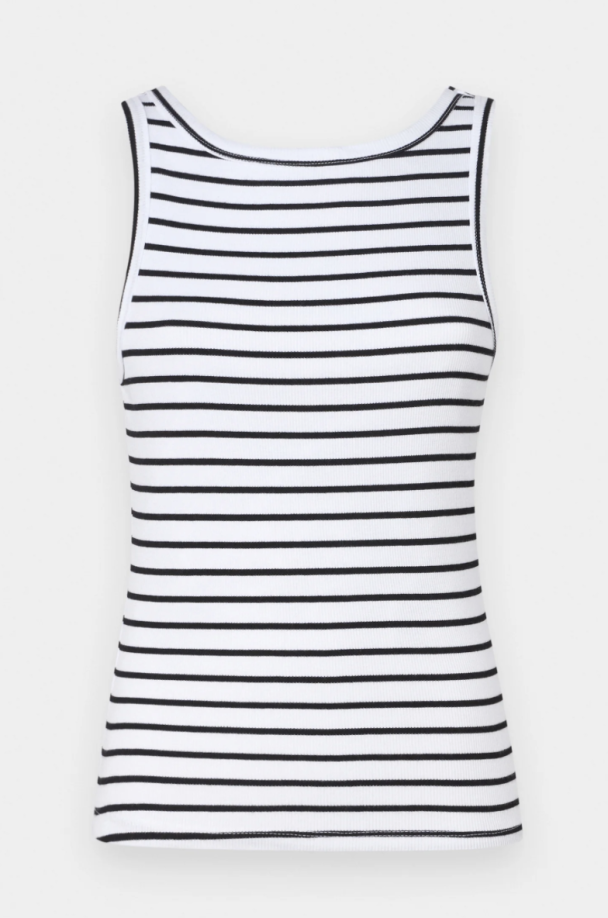 Drew Reversible Stripe Top - Bright White Black - Image 1
