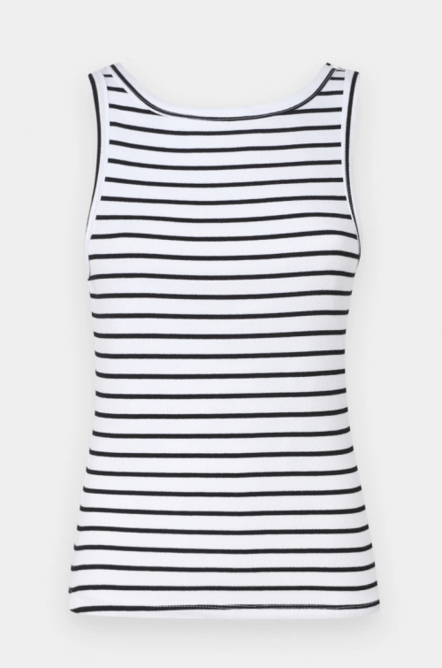 Drew Reversible Stripe Top - Bright White Black