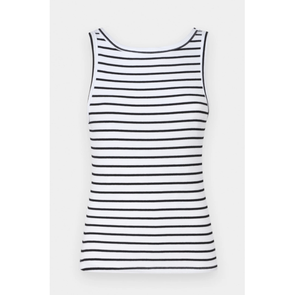 Drew Reversible Stripe Top - Bright White Black