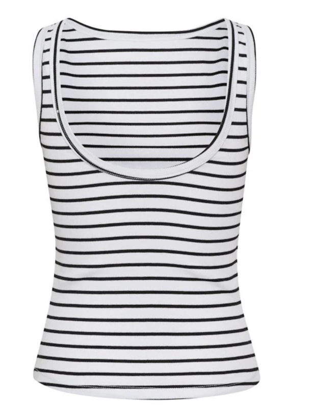 Drew Reversible Stripe Top - Bright White Black - Image 2