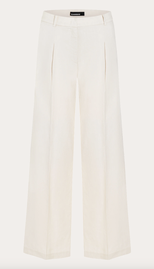 Mira Wide Fit Pants Oat Milk  |  Mira Wide Fit Pants Oat Milk fra Cambio