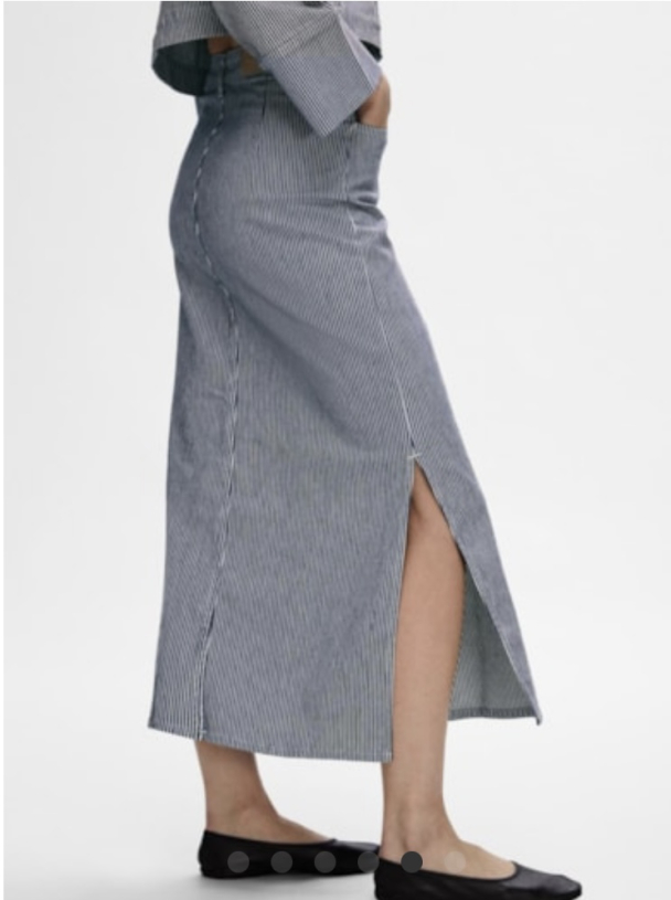 Myra Stripe Denim Skirt  - Image 4