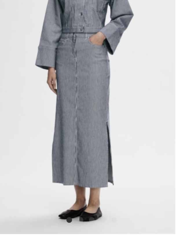Myra Stripe Denim Skirt  - Image 5