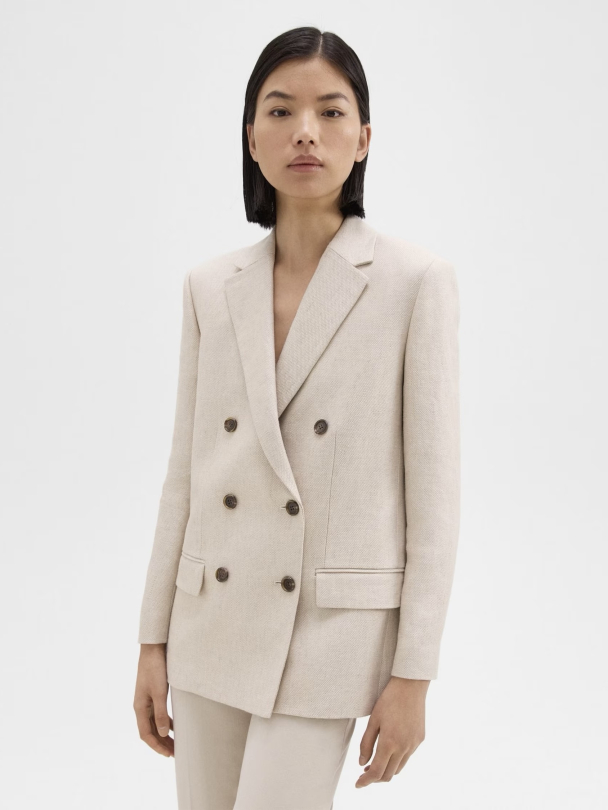 Boxy Double-Breasted Blazer - Image 1