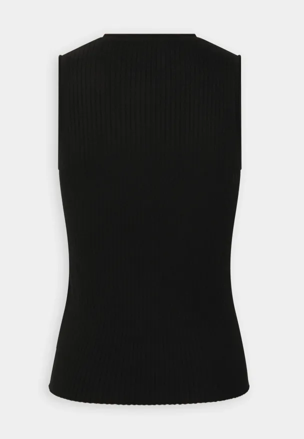 Lydia O-neck Knit Top - Black - Image 2