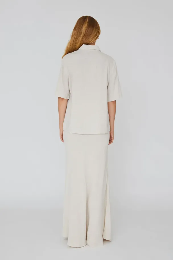 Linen Maxi Skirt - Sand - Image 2