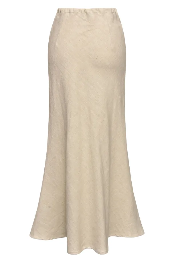 Linen Maxi Skirt - Sand - Image 4