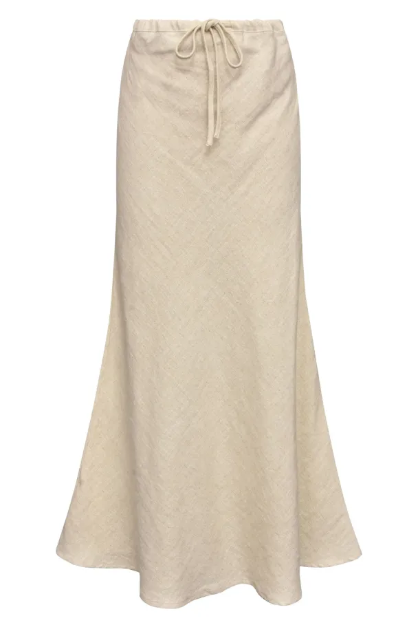 Linen Maxi Skirt - Sand - Image 5