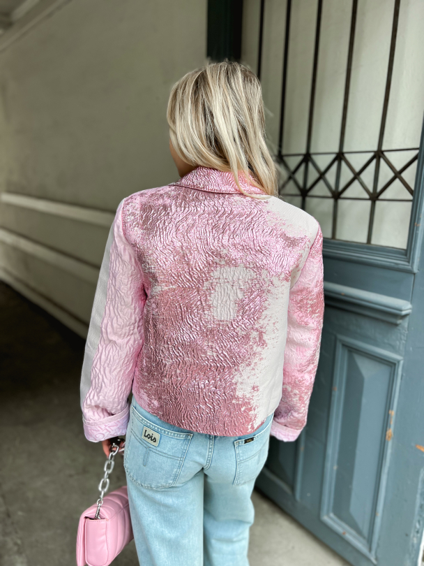 Kiana Jacket - Impressionist Red Rose - Image 4