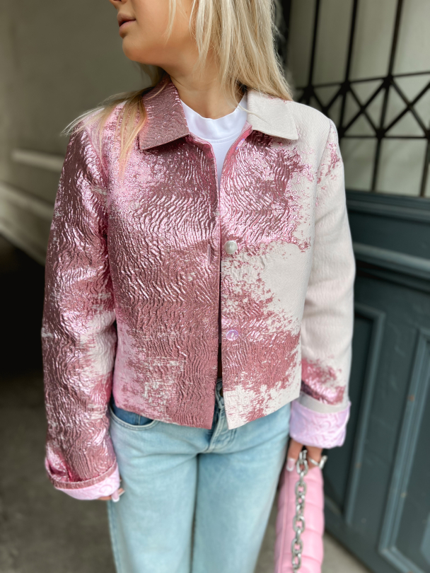 Kiana Jacket - Impressionist Red Rose - Image 1