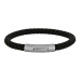 Silver bracelet black calf leather - 6mm 