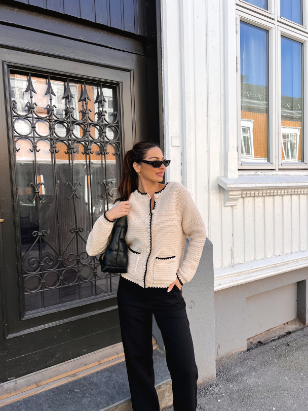 Jilli Ls Knit Cardigan - Beige - Image 7