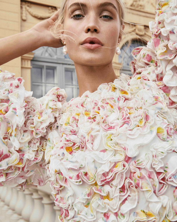 Organza Frill Top - Wateecolor Dreams - Image 1